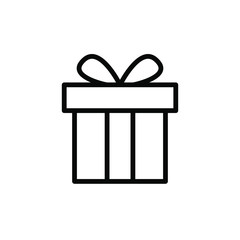 Gift Box Icons , Best Logo Template Valentine Birthday And New Year , Celebration Surprise Business Emblem Isolated Illustration , Outline Solid Background White
