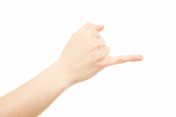 Obraz na płótnie Canvas Woman little finger, hand gesture
