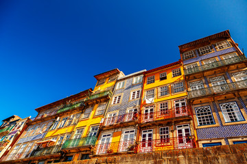 ribeira colorful houses in the city of porto
