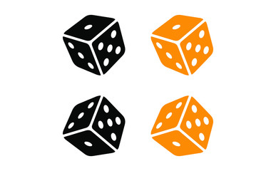 Dice icon. Two game dices, casino symbol minimal design. Vector illustration