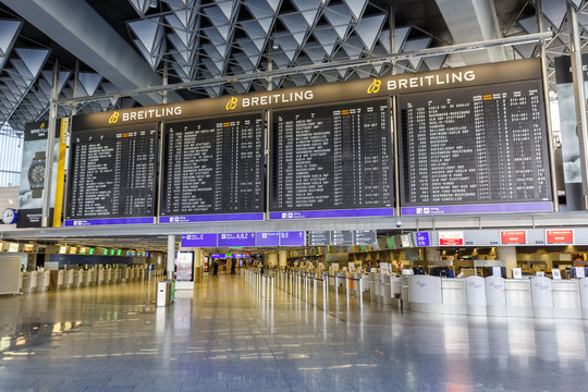 Empty Terminal 1 Frankfurt airport FRA during the Coronavirus Corona Virus COVID-19