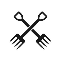 gardening fork icon in trendy flat style