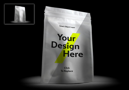 Mockup of a Craft Paper Foil Sachet