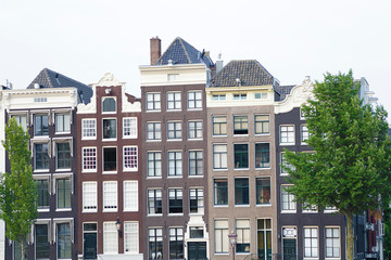 Old traditional buildings in Amsterdam, Netherlands