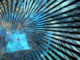 Dynamic curves ands blur pattern. Fractal graphics. Science and technology concept.