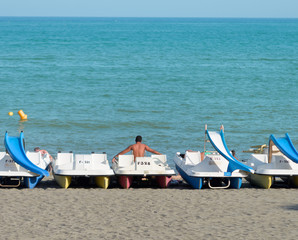 barcas a pedales de playa