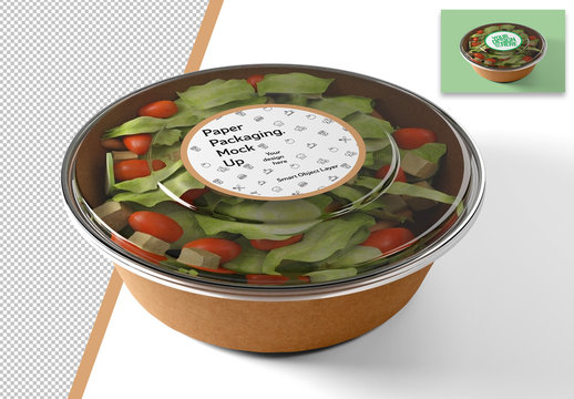 Mockup of a Food Packaging Container with Salad