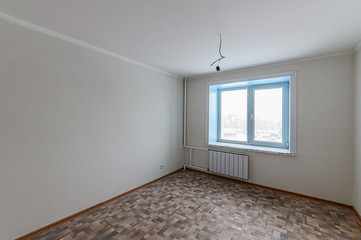 Russia, Moscow- December 05, 2019: interior room apartment modern bright cozy atmosphere. renovated empty room