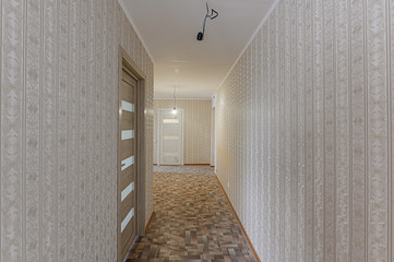 Russia, Moscow- December 05, 2019: interior room apartment modern bright cozy atmosphere. renovated empty room