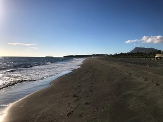 Beach under blue sky