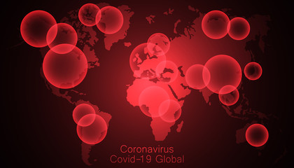 Coronavirus all around the world, the spread of novel coronavirus, Covid-2019, dangerous virus, warning signals show the coronavirus spot, pandemic