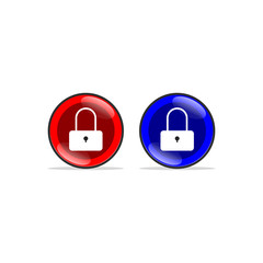 illustration of simple red and blue padlock design