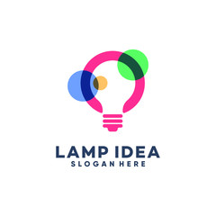 Bulb Tech Logo Template Design. Creative Vector Emblem, for Icon or Design Concept.