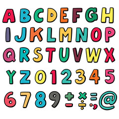 vector set of alphabet and number