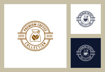 coffee shop logo design in vintage style