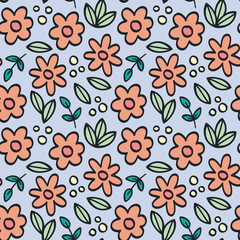 Cute floral wallpaper with leaves