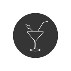 Cocktail line icon template. Vector illustration on white