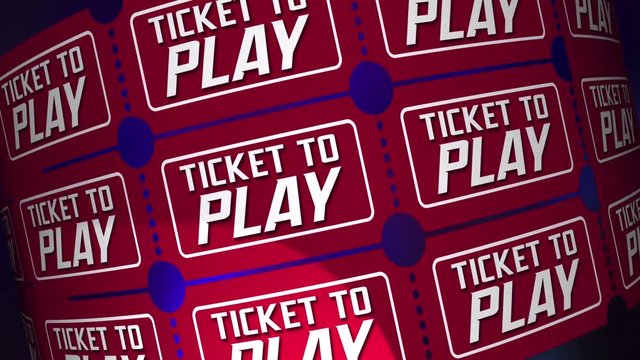 Ticket to Play Game Enter Contest Admission 3d Animation