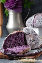 Sourdough home made purple bread