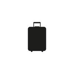 travel bag icon, isolated, black on the white background. Vector