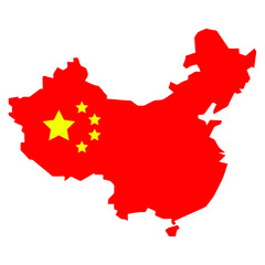 Fototapeta premium china map with flag
