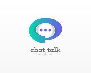 Creative simple bubble chat vector logo.