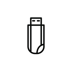 Usb Icon Vector Logo Design Emblem Isolated Illustration , Template Multimedia Technology Simple Company Electronic Digital , Outline Solid Background White
