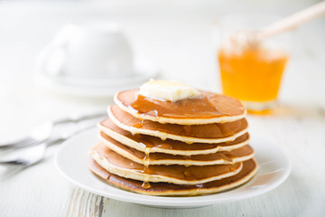 Pancakes with Butter and Honey