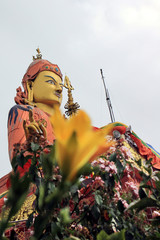Panoramic view of the statue of Guru Padmasambhava Guru Rinpoche, the patron saint of Sikkim on...