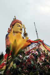 Panoramic view of the statue of Guru Padmasambhava Guru Rinpoche, the patron saint of Sikkim on...