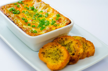 lasagna with toast