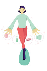 people fight with virus vector