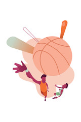 vector illustration basketball player, people playing basketball