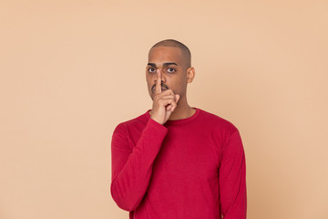African guy with a red jersey