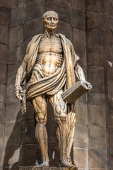 Obraz premium Italy, Milan, 12 February 2020, details in the interior of the Duomo