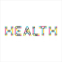 Health Color Dots Font Word With Reflection
