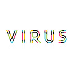 Virus Color Dots Font Word With Reflection