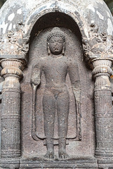 Sculptures of Gautama Buddha inside the Caves of Ajanta, an UNESCO world heritage site near Aurangabad in Maharashtra, India