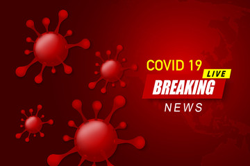 Covid-19 (2019-nCoV) infection medical isolated. Concept Breaking News Live. Danger symbol vector illustration.