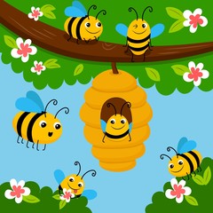 bees and beehive