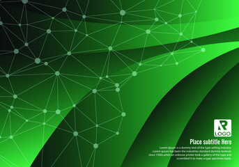 Green colour modern geometric background with triangular pattern - Vector format