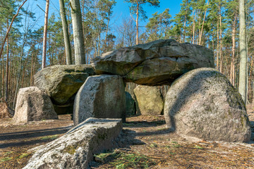 Prehistoric megalith tomb Teufelskueche near Haldensleben - obrazy, fototapety, plakaty