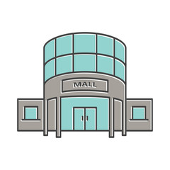 building vector icon, mall icon in trendy flat style