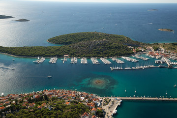 Marina Frapa, Rogoznica, aerial view, Croatia.