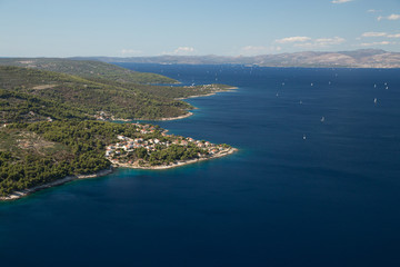 Aerial view of Stomorska, island Šolta, Croatia.