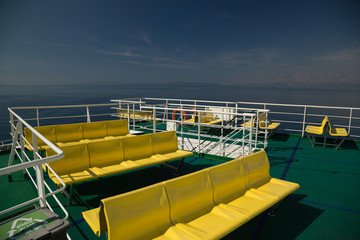 Ferry on the sea, island, Croatia.