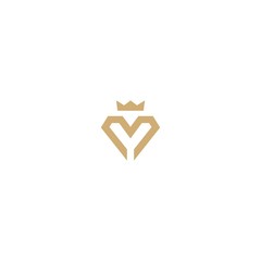 M diamond logo icon vector
