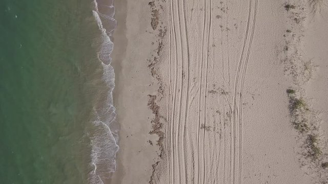 Aerial view of Macaneta Beach between Indian Ocean and Incomati River, Maputo Province, Mozambique