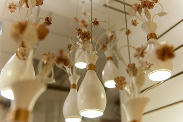Lamps similar to a jug hanging on the ceiling