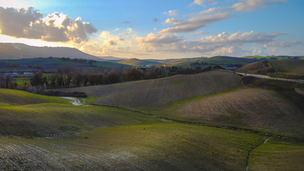 Panorama sulla Val d'Orcia in autunno